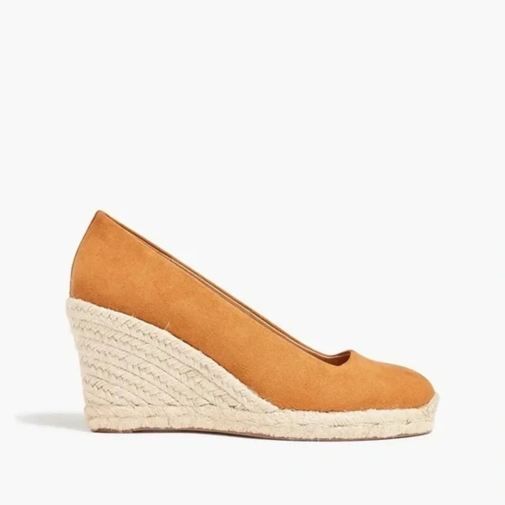 J. Crew Factory | Canvas espadrille wedges Pale Clay Or Flax